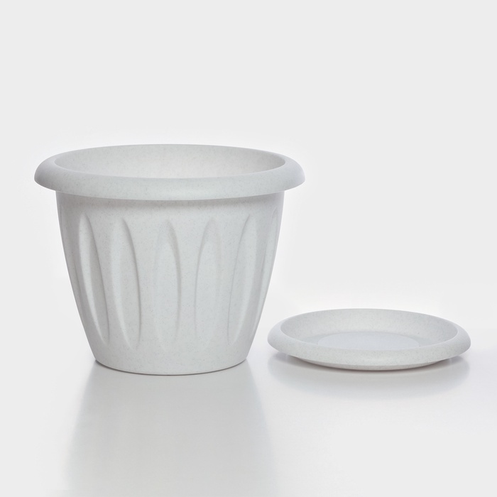 Горшок для цветов с поддоном «Фелиция», 6.4 л, пластиковый, цвет мраморный