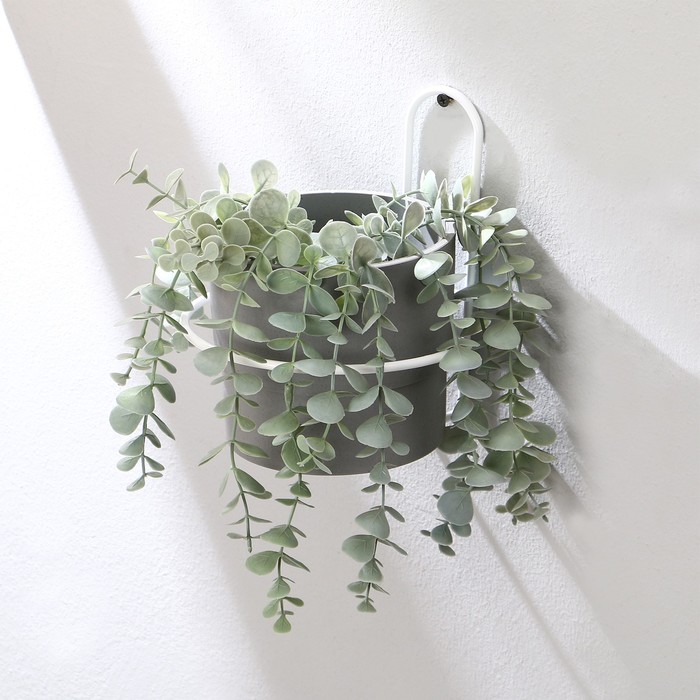 Подвес для кашпо «Одиночка», d=16 см, настенный, белый