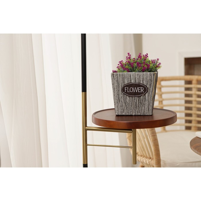 Кашпо для цветов плетёное «Луция», 16×16×15 см, квадрат, серое