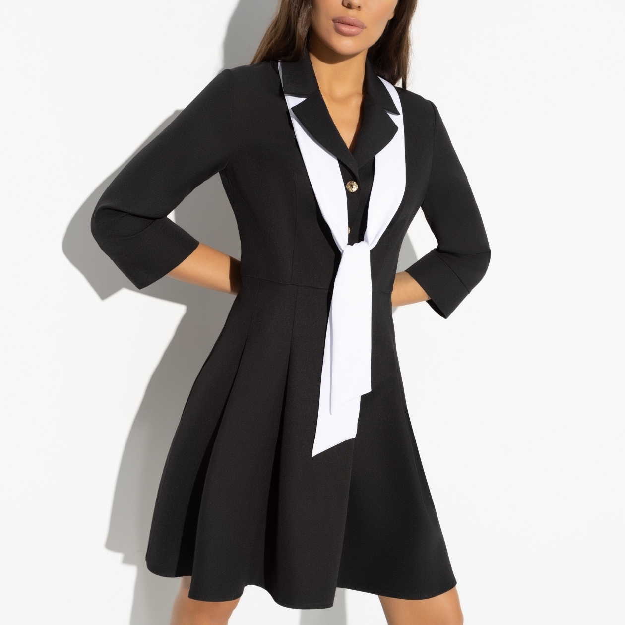 СТ. ЦЕНА 1790 руб//Платье приталенного силуэта, Нарушая правила (с шарфиком)