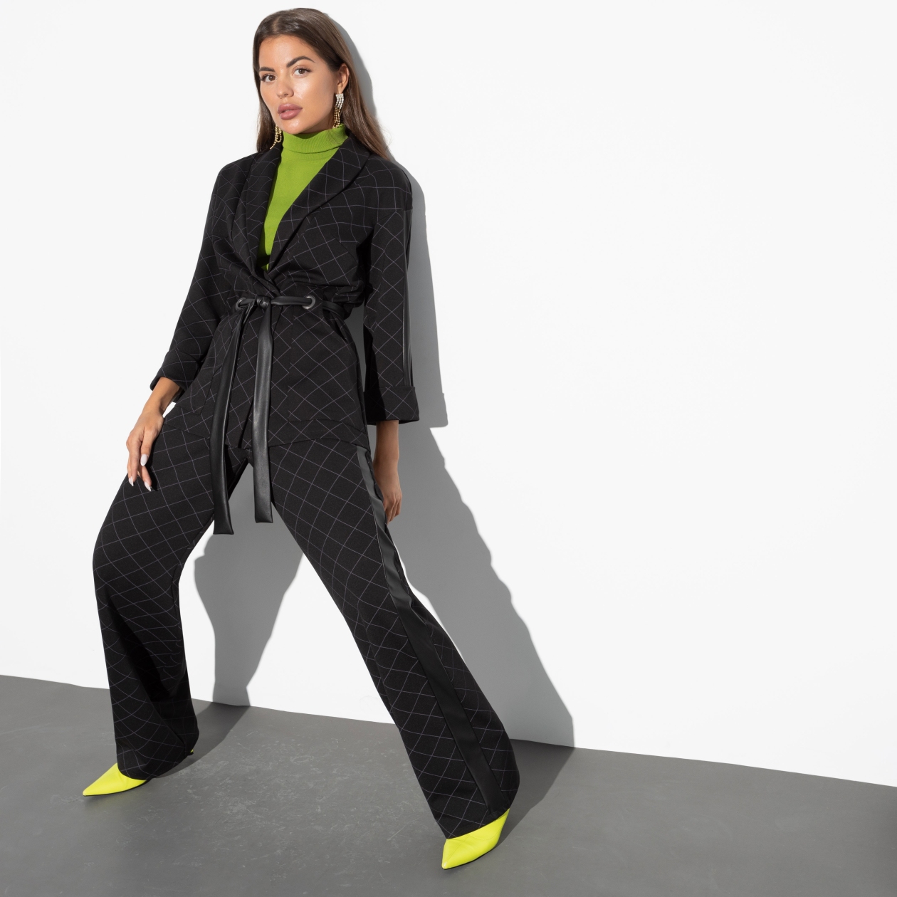 СТ. ЦЕНА 2650 руб//Брючный костюм, Нашла подход (2 в 1, блэк, с поясом)