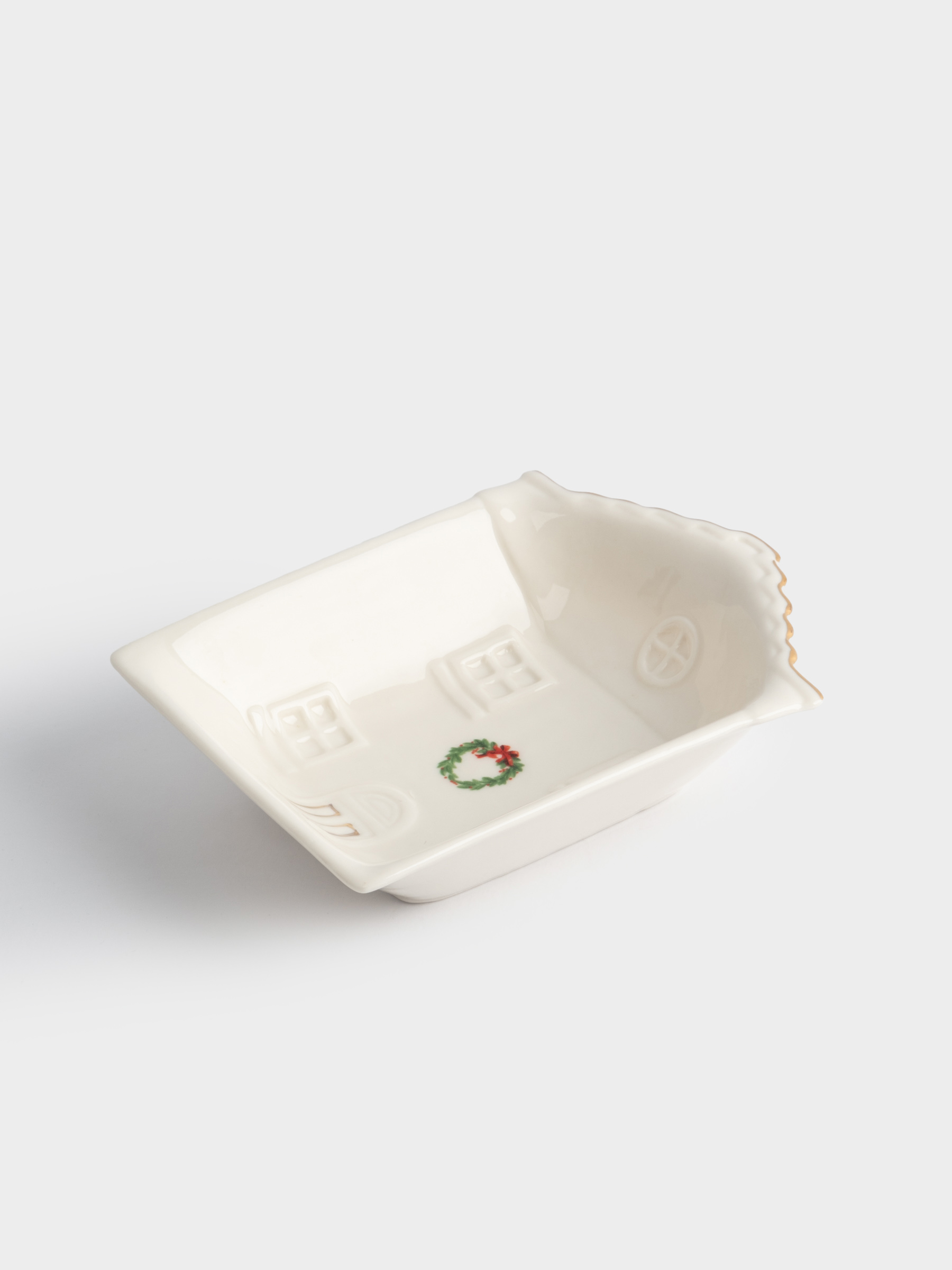 Пиала, 15x12x4 см, фарфор P, белая, Дом с венком, Townlet