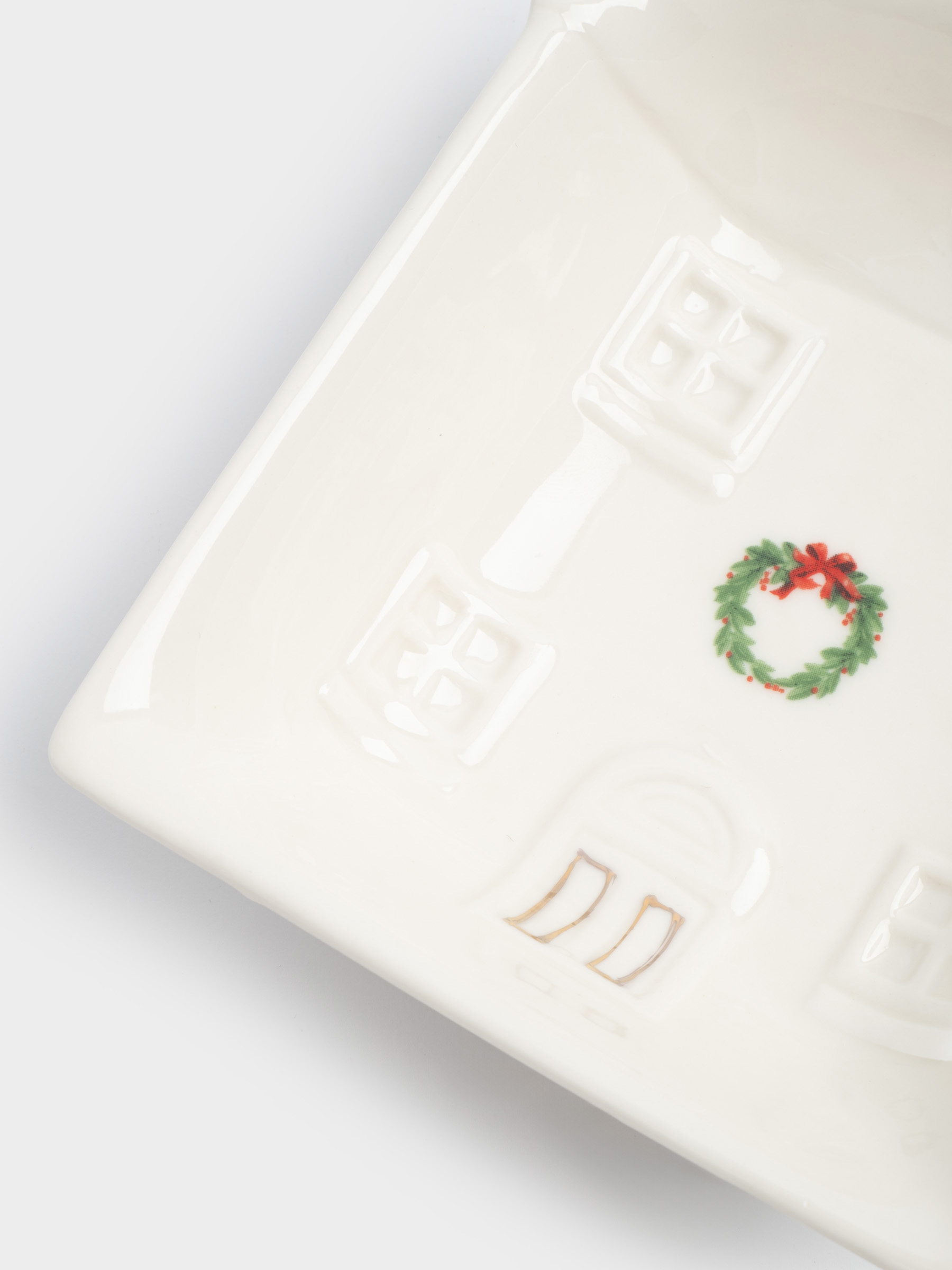 Пиала, 15x12x4 см, фарфор P, белая, Дом с венком, Townlet