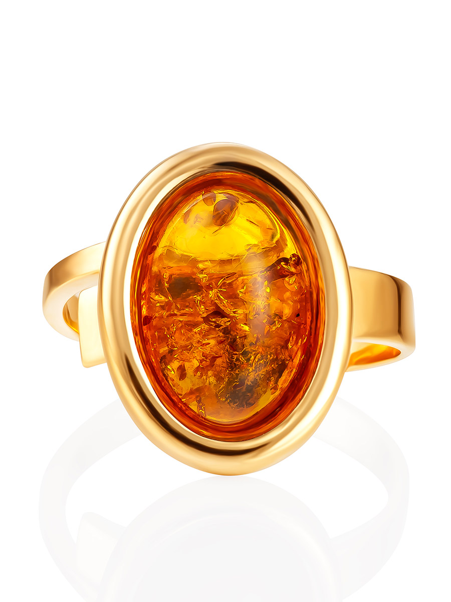 Элегантное кольцо из коньячного янтаря «Годжи»