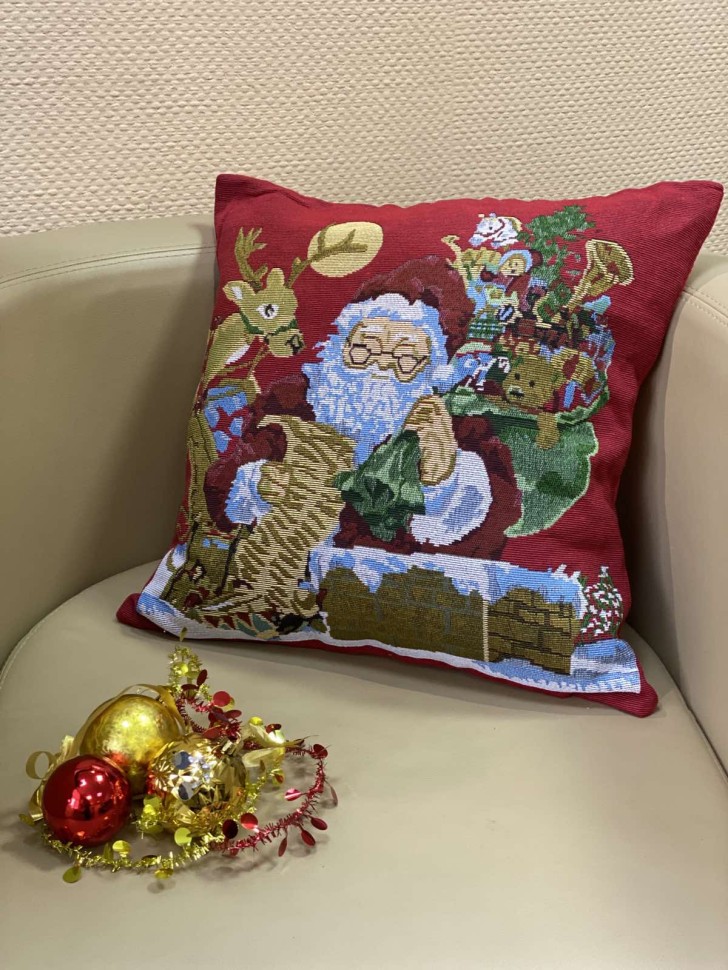 Наволочка Гобеленовая Новогодняя 45х45 см NAVGN