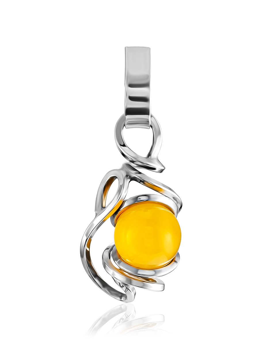 Изящный кулон «Валенсия» с медовым янтарём