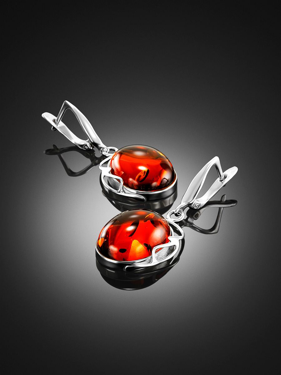 Серьги с натуральным коньячным янтарём «Риальто»