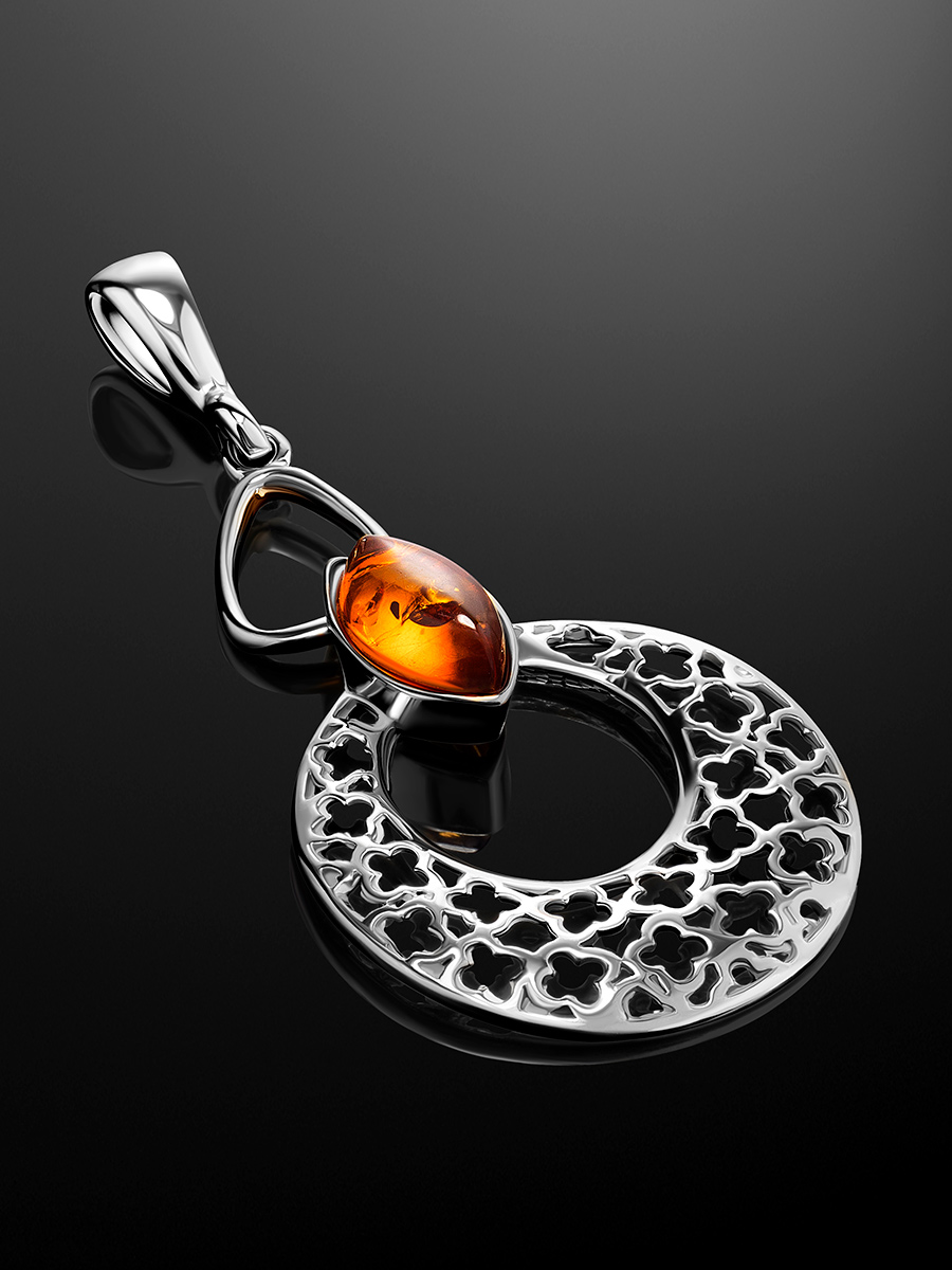 Ажурный кулон «Согдиана» из коньячного янтаря