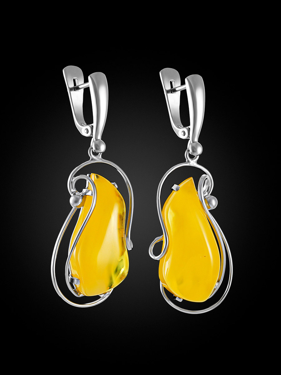 Серьги из натурального янтаря «Риальто»