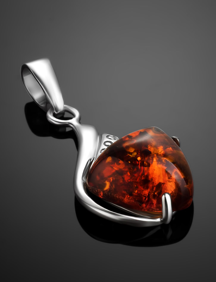 Подвеска с вставкой из натурального янтаря «Акапулько»