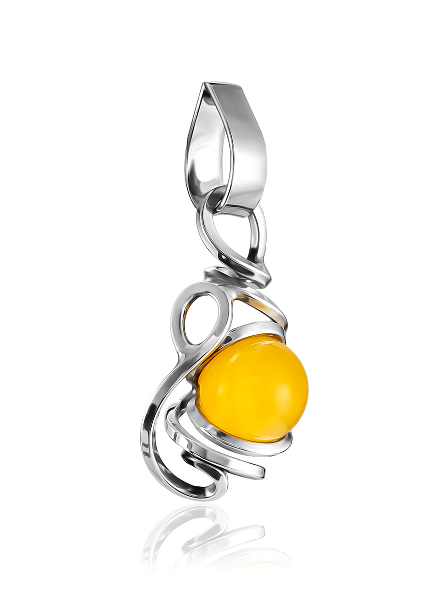 Изящный кулон «Валенсия» с медовым янтарём