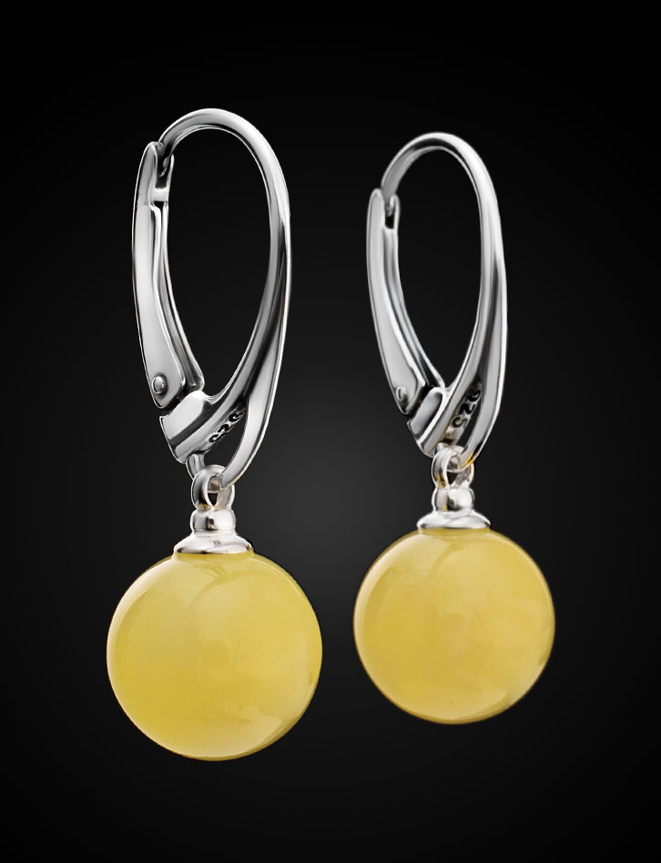 Серьги из натурального медового янтаря «Юпитер»