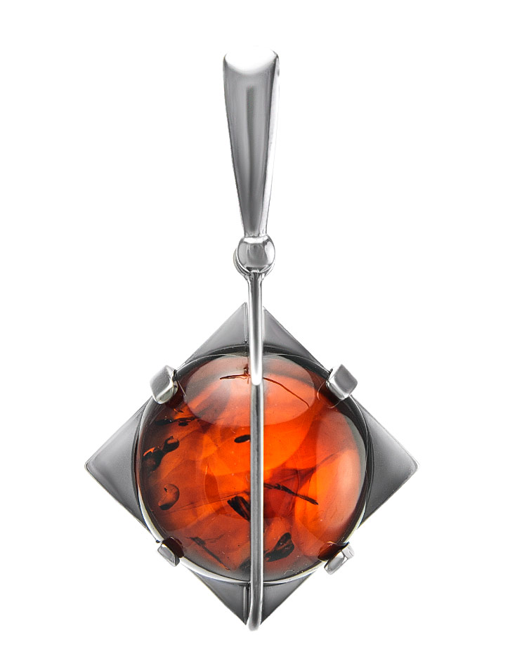 Кулон из натурального вишнёвого янтаря «Сатурн»