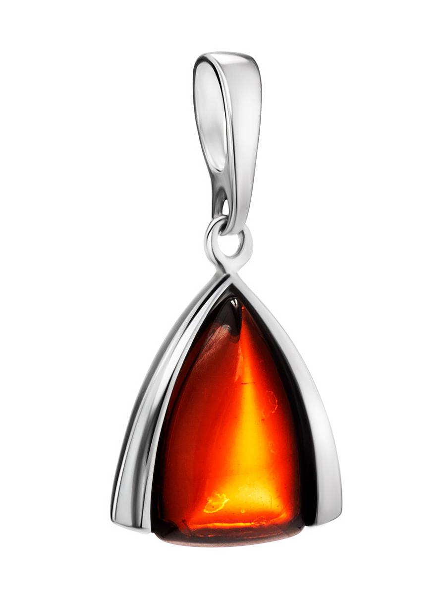 Кулон из красивого вишнёвого янтаря «Колокольчик»