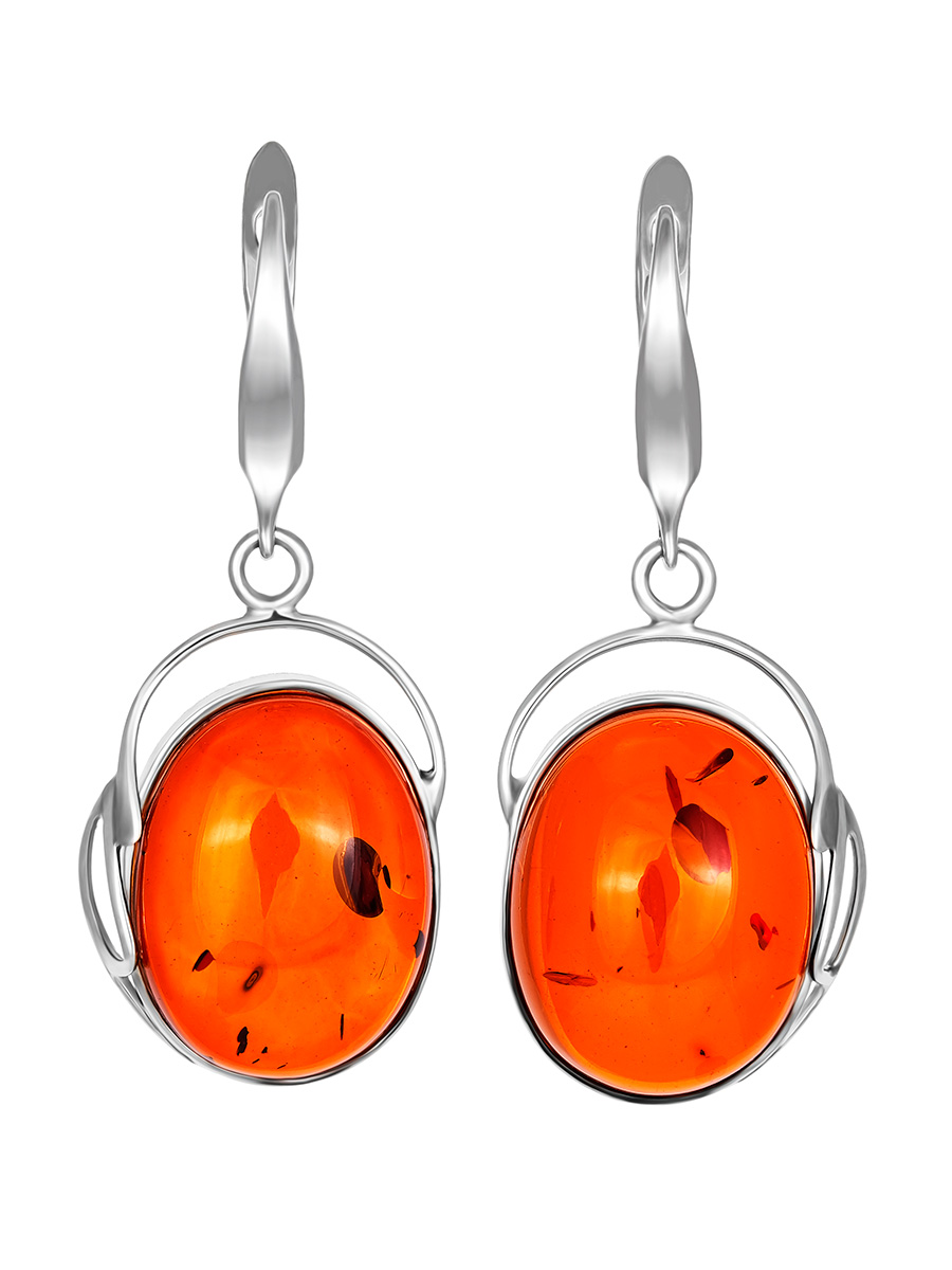 Серьги с натуральным коньячным янтарём «Риальто»