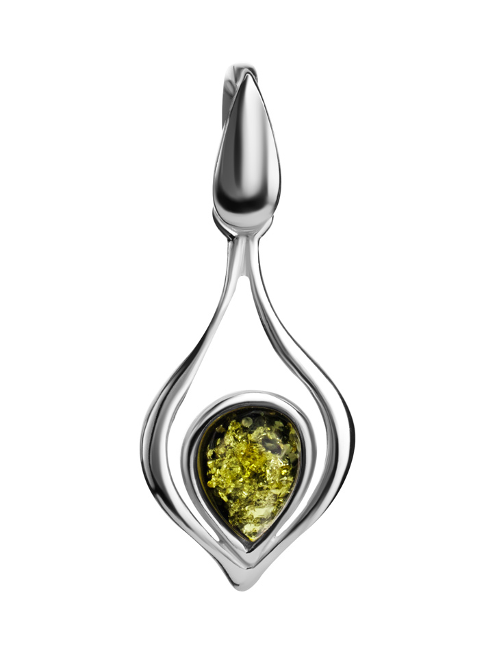 Кулон из натурального янтаря «Фиори»