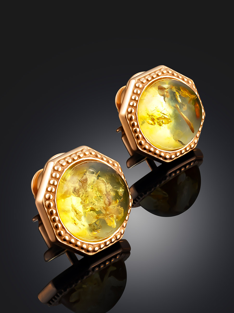 Красивые яркие серьги «Шахерезада» с лимонным янтарём