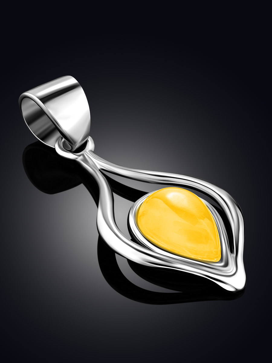 Подвеска с медовым янтарем «Фиори»