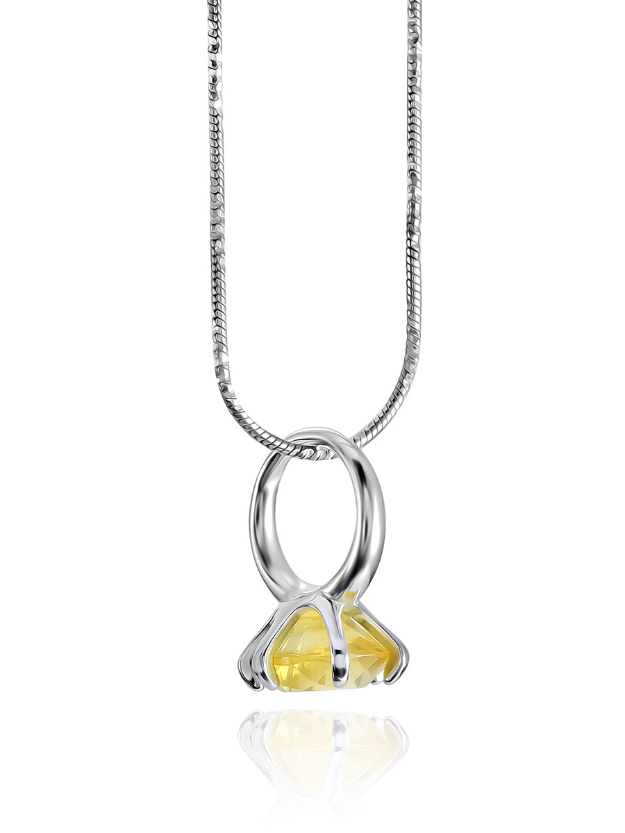 Миниатюрная подвеска-колечко с гранёным янтарём «Баккара»