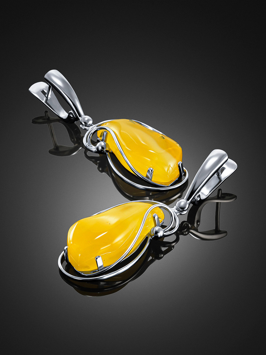 Серьги из натурального янтаря «Риальто»