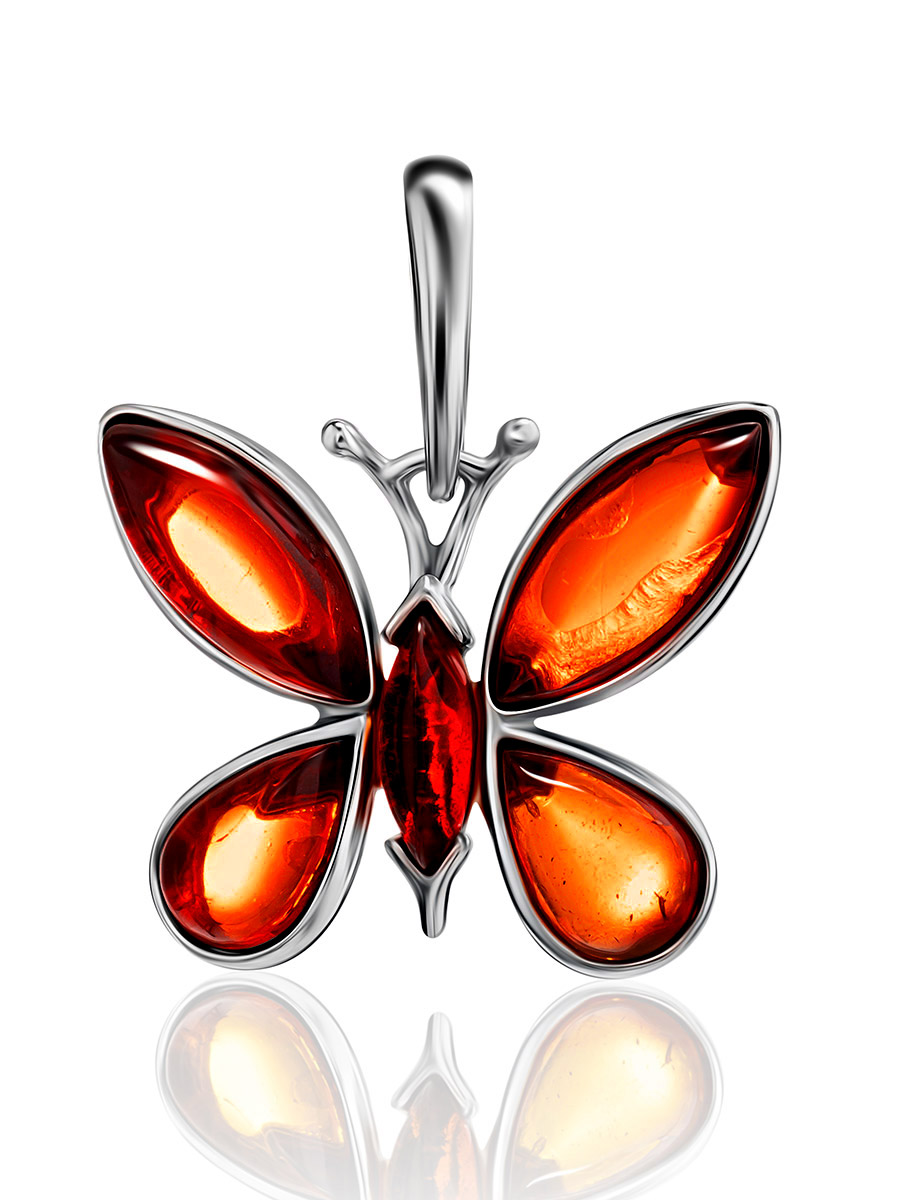 Кулон с вставками натурального янтаря красивого коньячного цвета «Апрель»