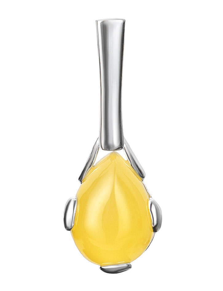 Нежный кулон из медового янтаря «Огонёк»