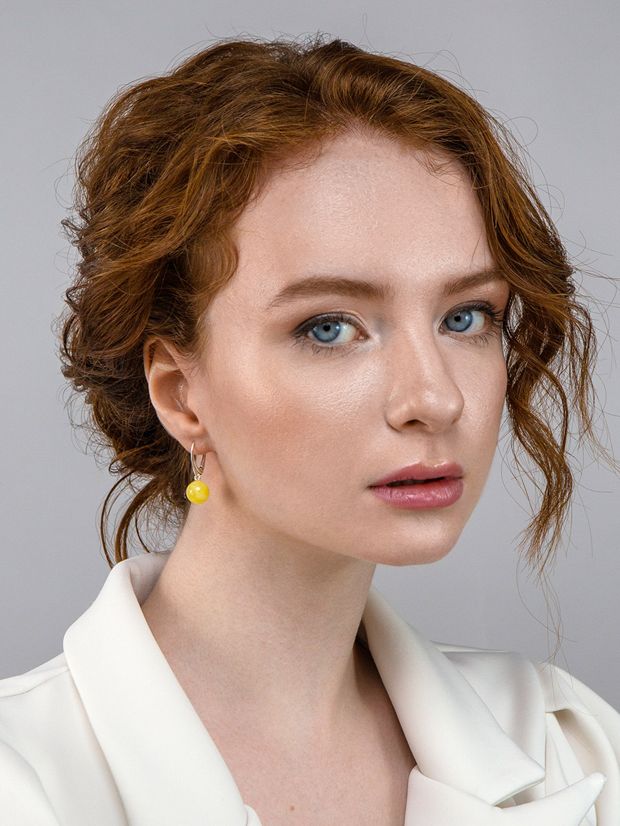 Серьги из натурального медового янтаря «Юпитер»