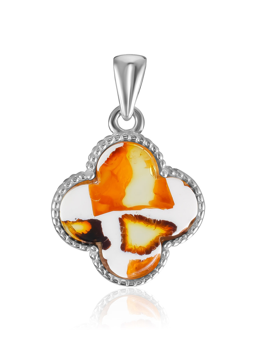 Яркая янтарная подвеска в мозаичном дизайне «Монако. Далматин»