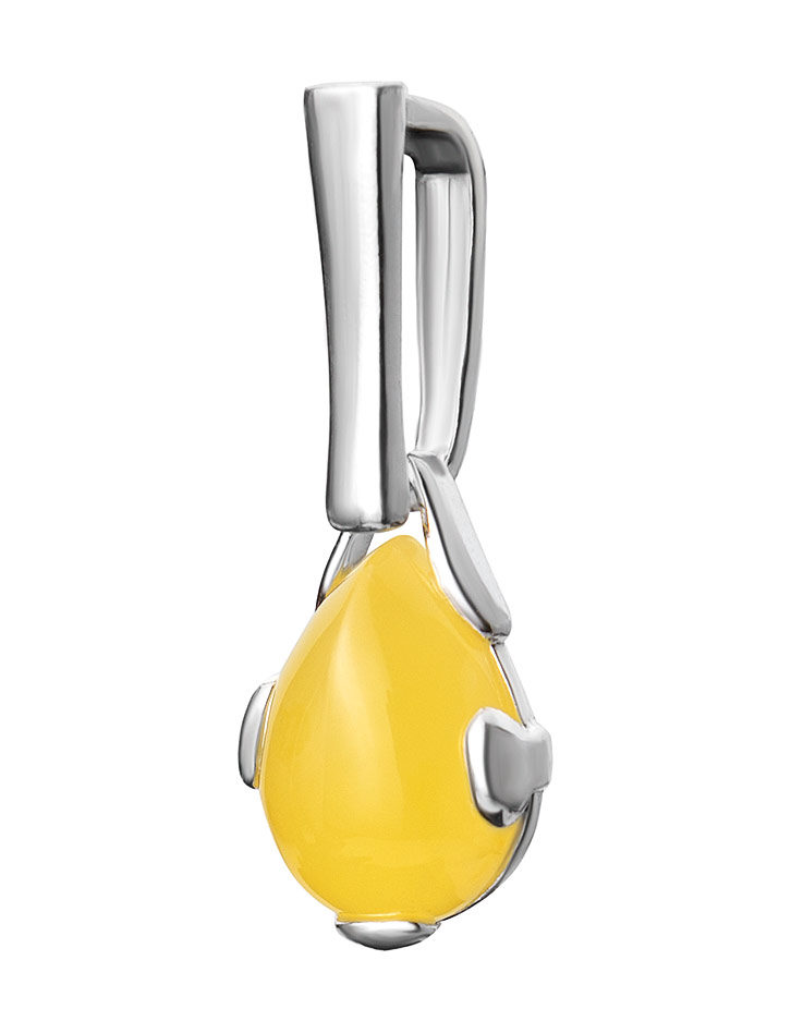 Нежный кулон из медового янтаря «Огонёк»