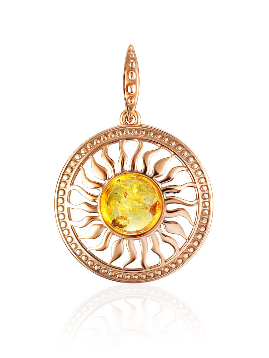 Яркая подвеска с янтарём лимонного цвета «Парнас»