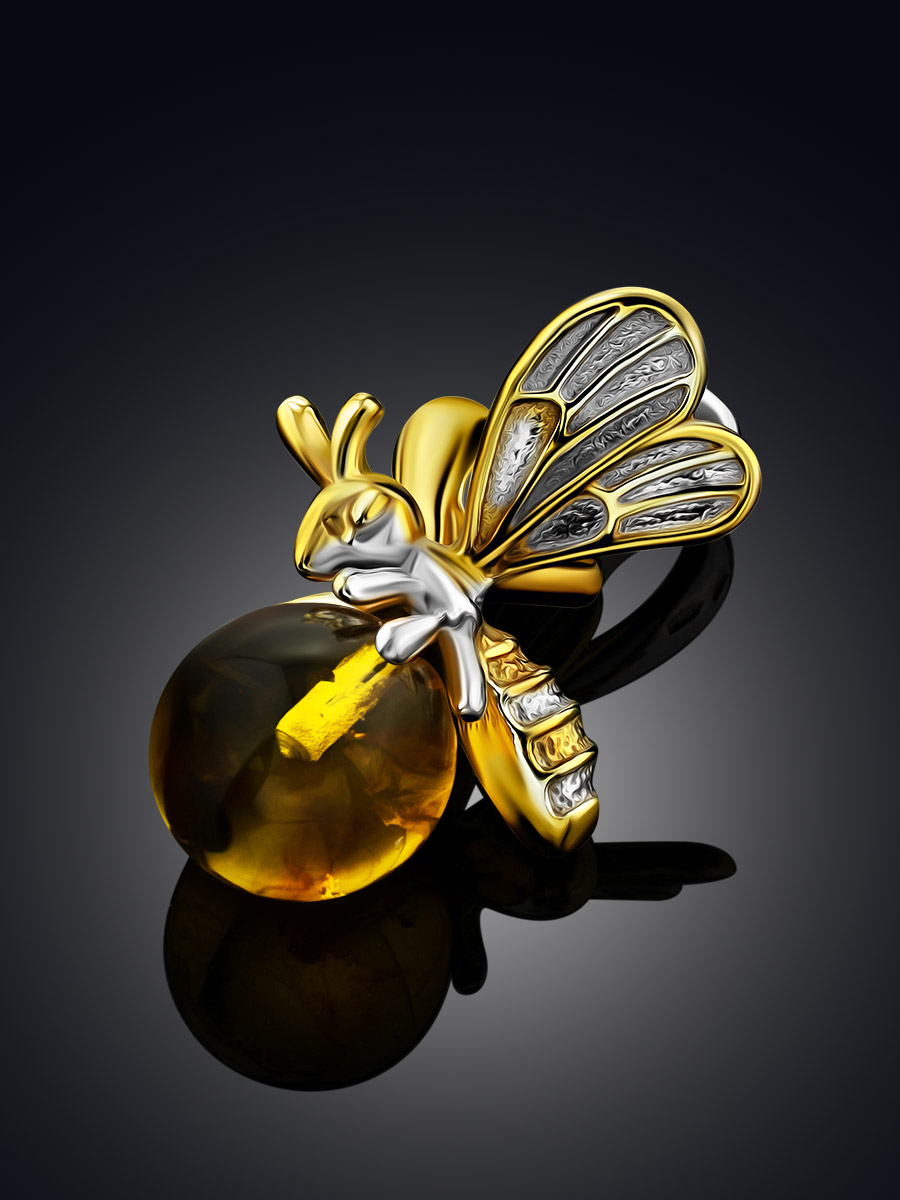 Очаровательная подвеска «Винни Пух» из натурального янтаря