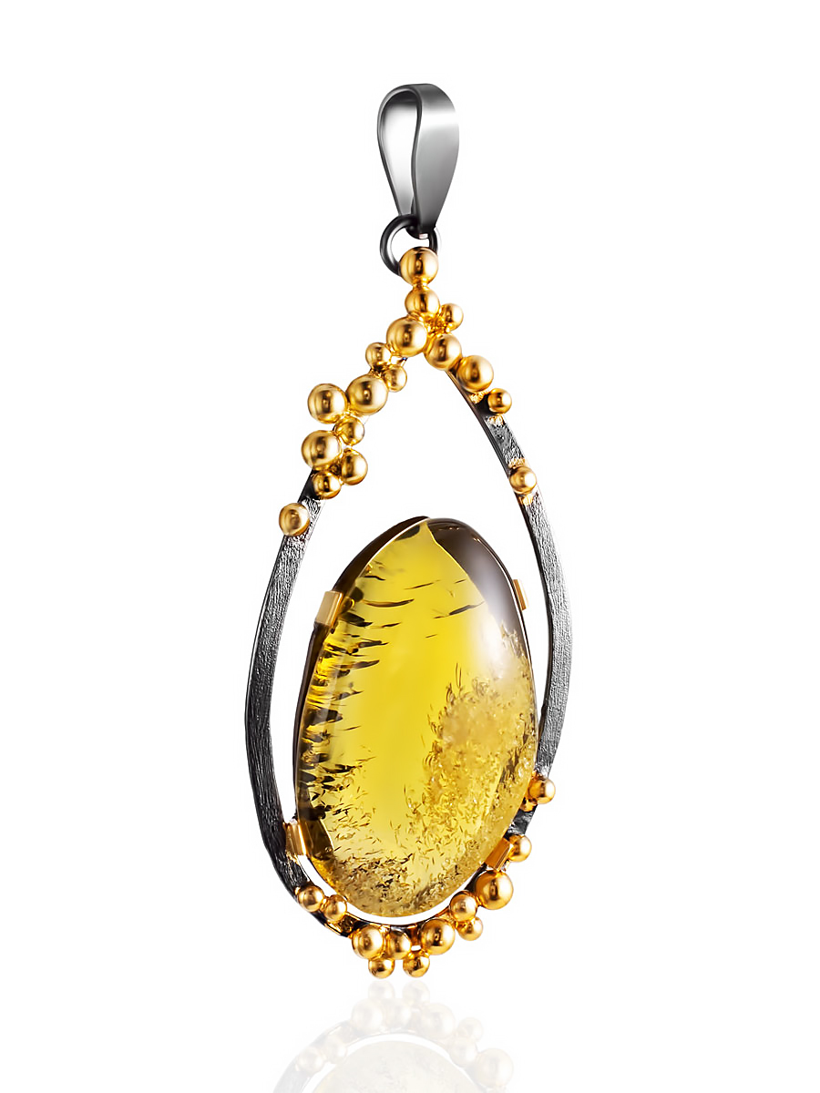 Изящный кулон из янтаря лимонного цвета «Жемчужина»