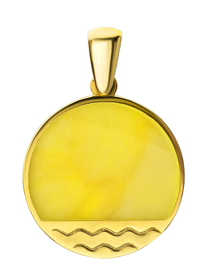 Круглая подвеска из медового янтаря «Монако». Янтарь®