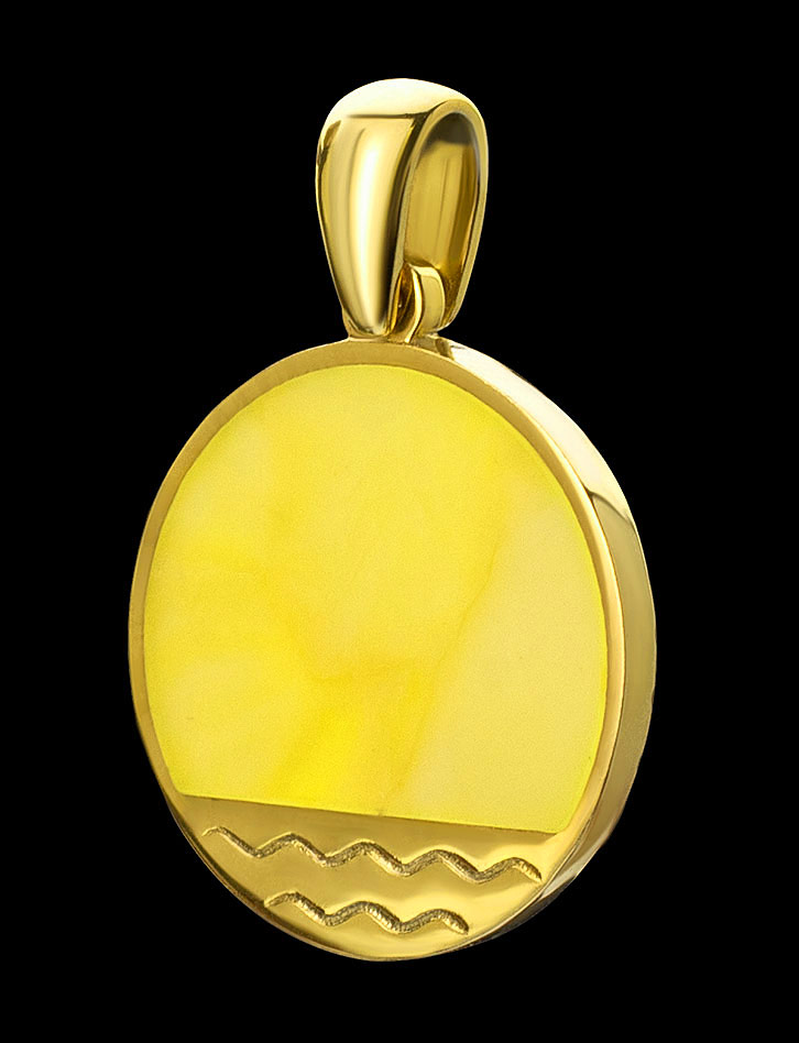 Круглая подвеска из медового янтаря «Монако». Янтарь®