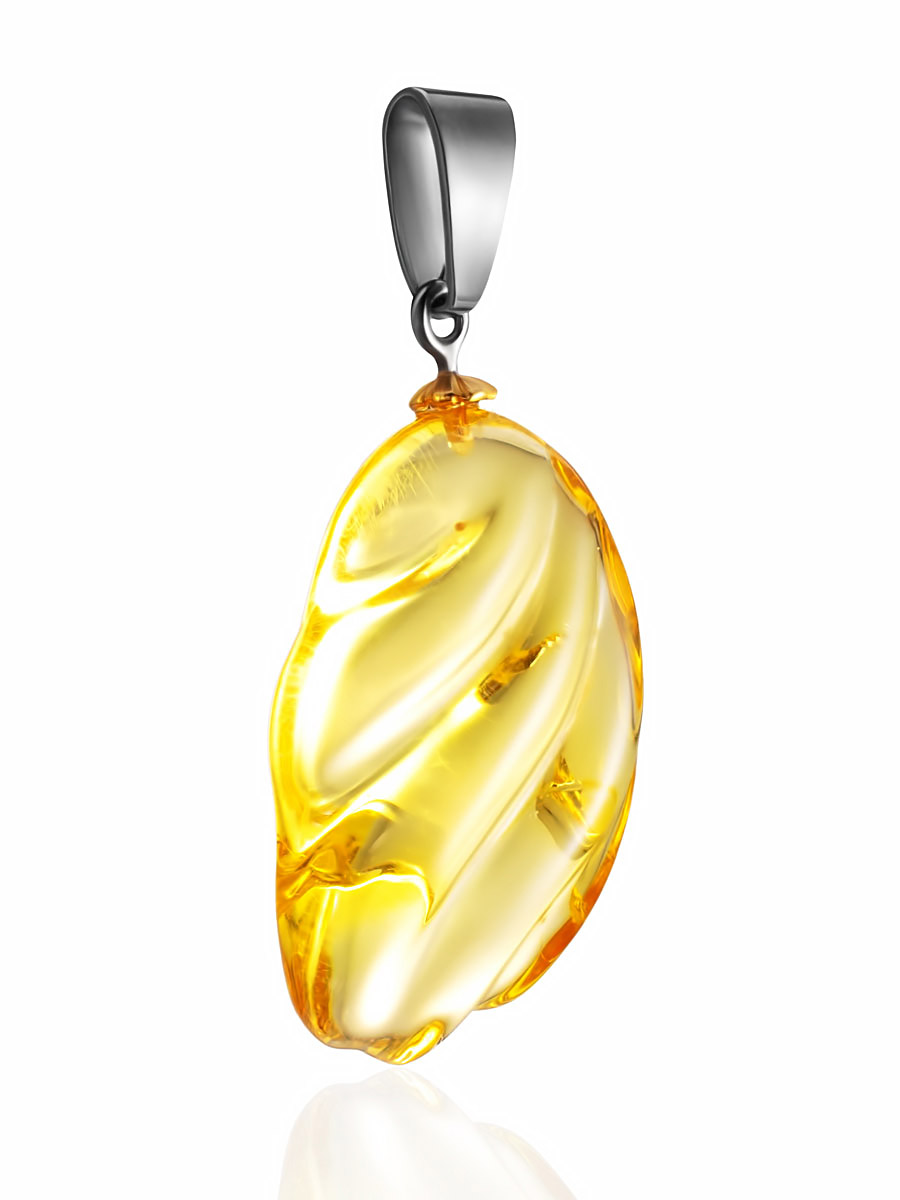 Сладкий кулон из лимонного янтаря «Леденец»