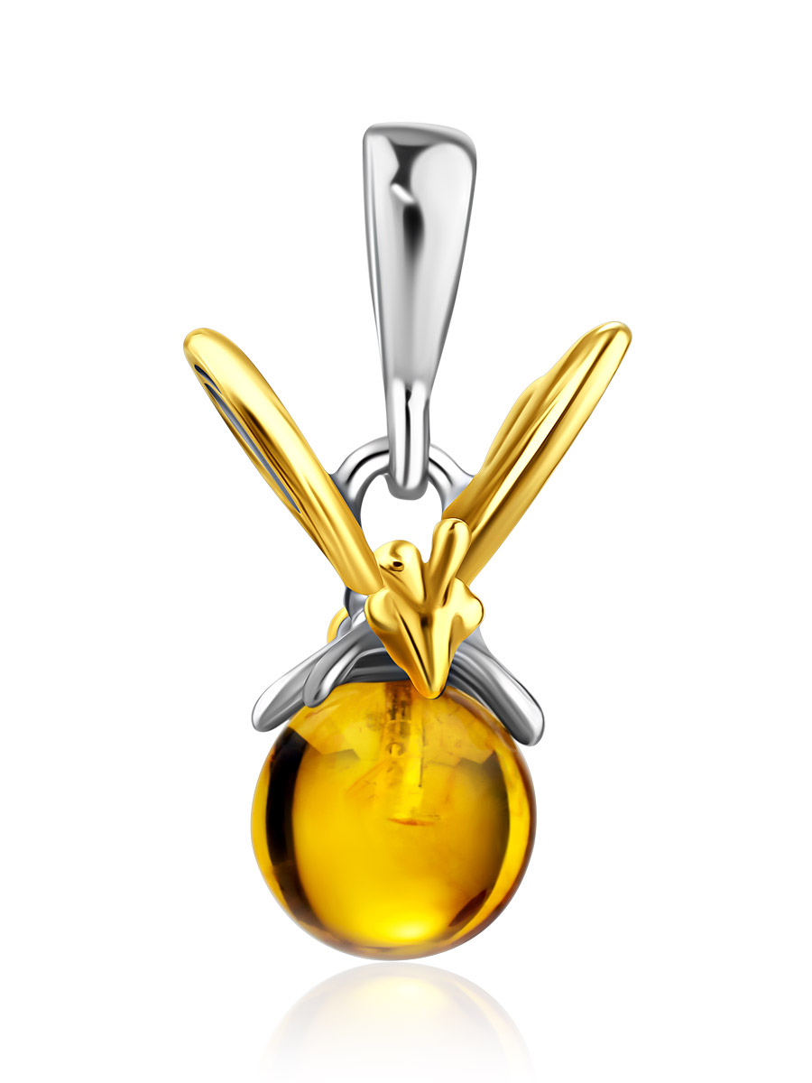 Очаровательная подвеска «Винни Пух» из натурального янтаря