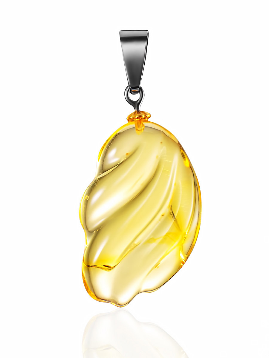 Сладкий кулон из лимонного янтаря «Леденец»