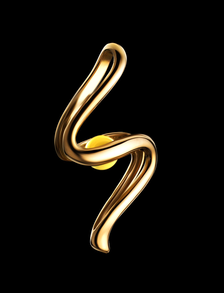 Оригинальная позолоченная подвеска с медовым янтарём «Лея»