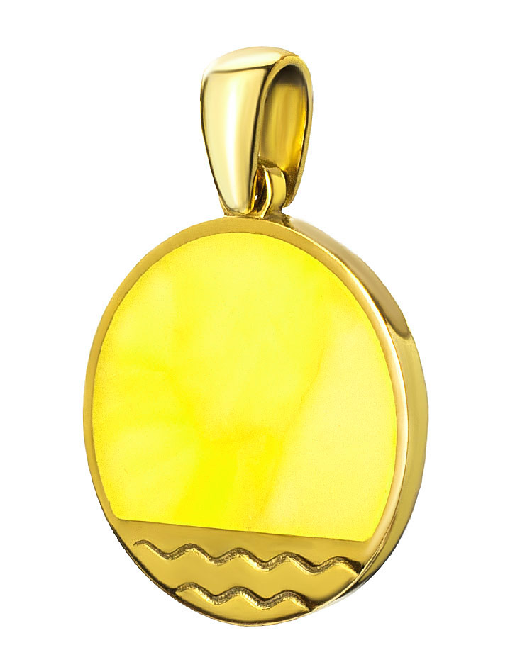 Круглая подвеска из медового янтаря «Монако». Янтарь®