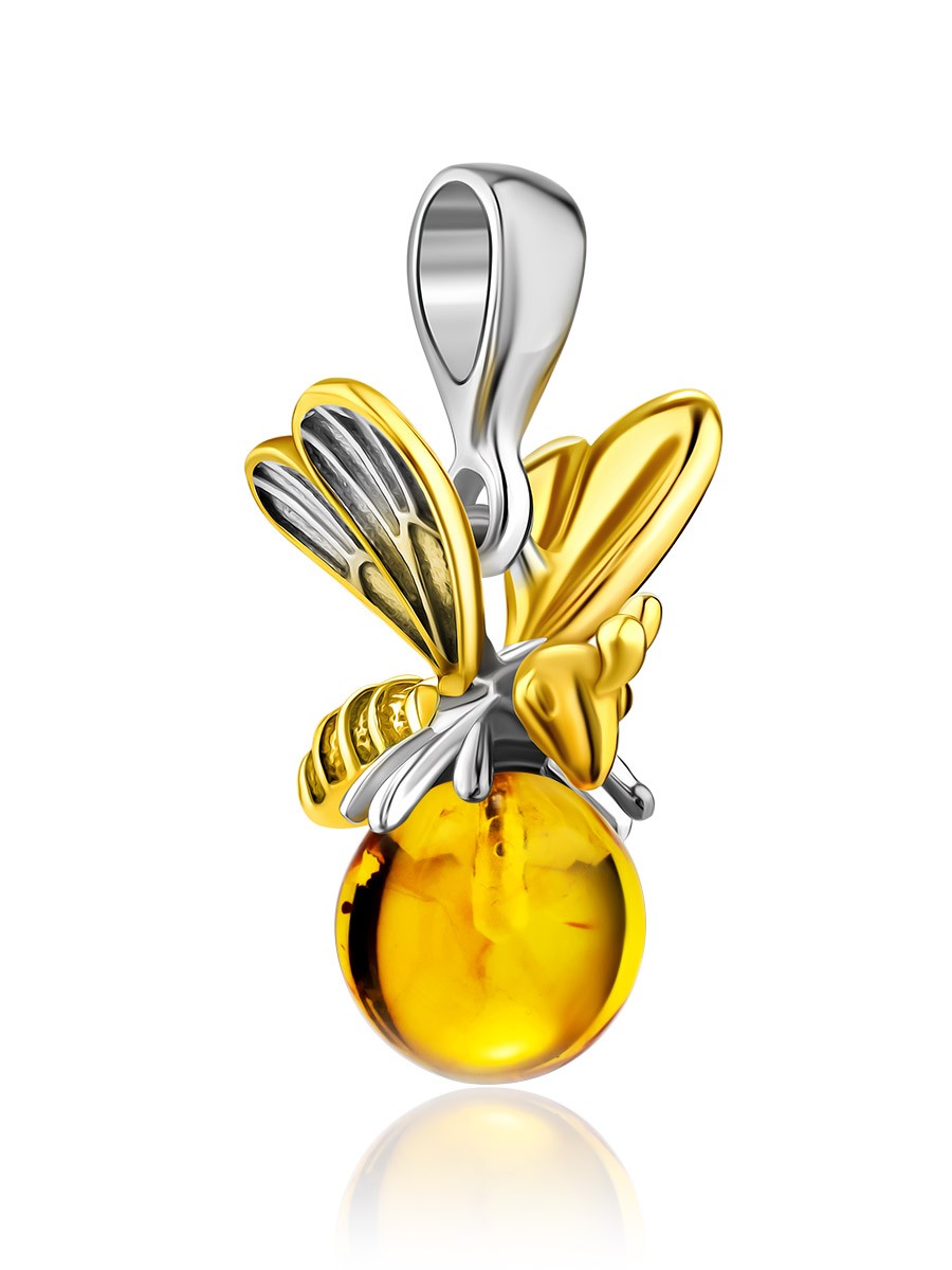 Очаровательная подвеска «Винни Пух» из натурального янтаря