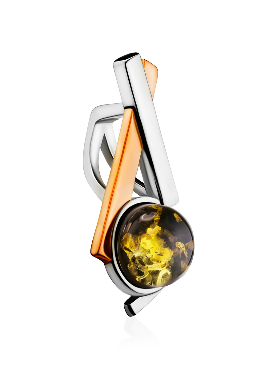 Кулон из янтаря зелёного цвета «Люмьер»