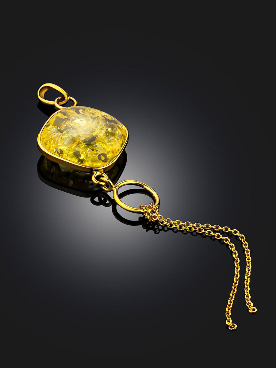 Изысканная подвеска из ярко-лимонного янтаря «Амфитрита»