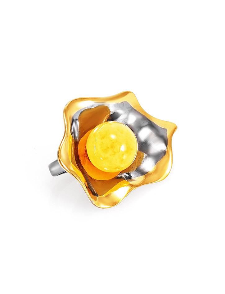 Яркий кулон, украшенный медовым янтарём «Турандот»