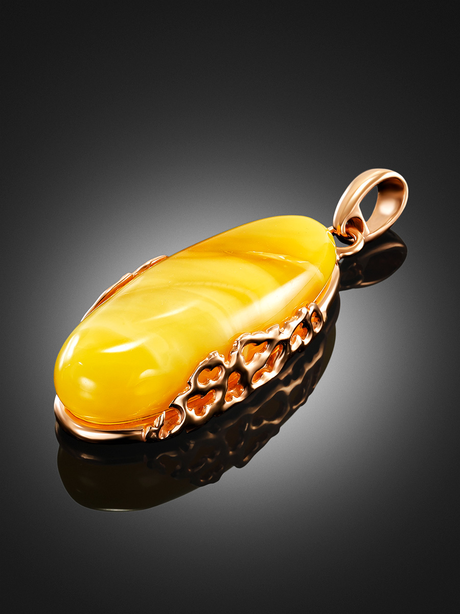 Очаровательная подвеска из натурального янтаря «Версаль»
