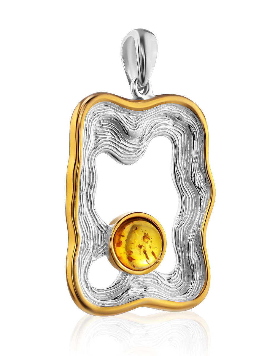 Необычный дизайнерский кулон из янтаря «Фрида»