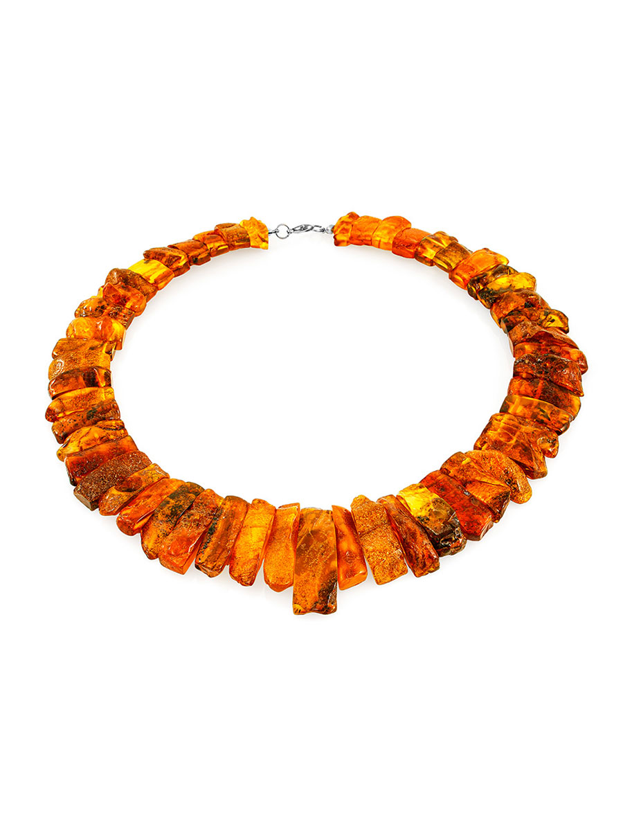Эффектное колье «Помпеи» из натурального балтийского янтаря с лечебным эффектом