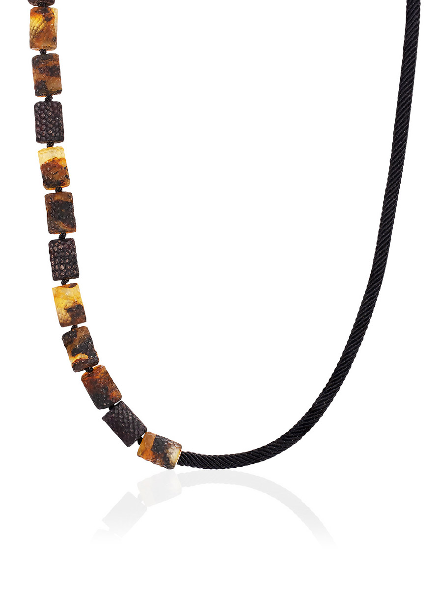 Колье «Индонезия» из фактурного янтаря
