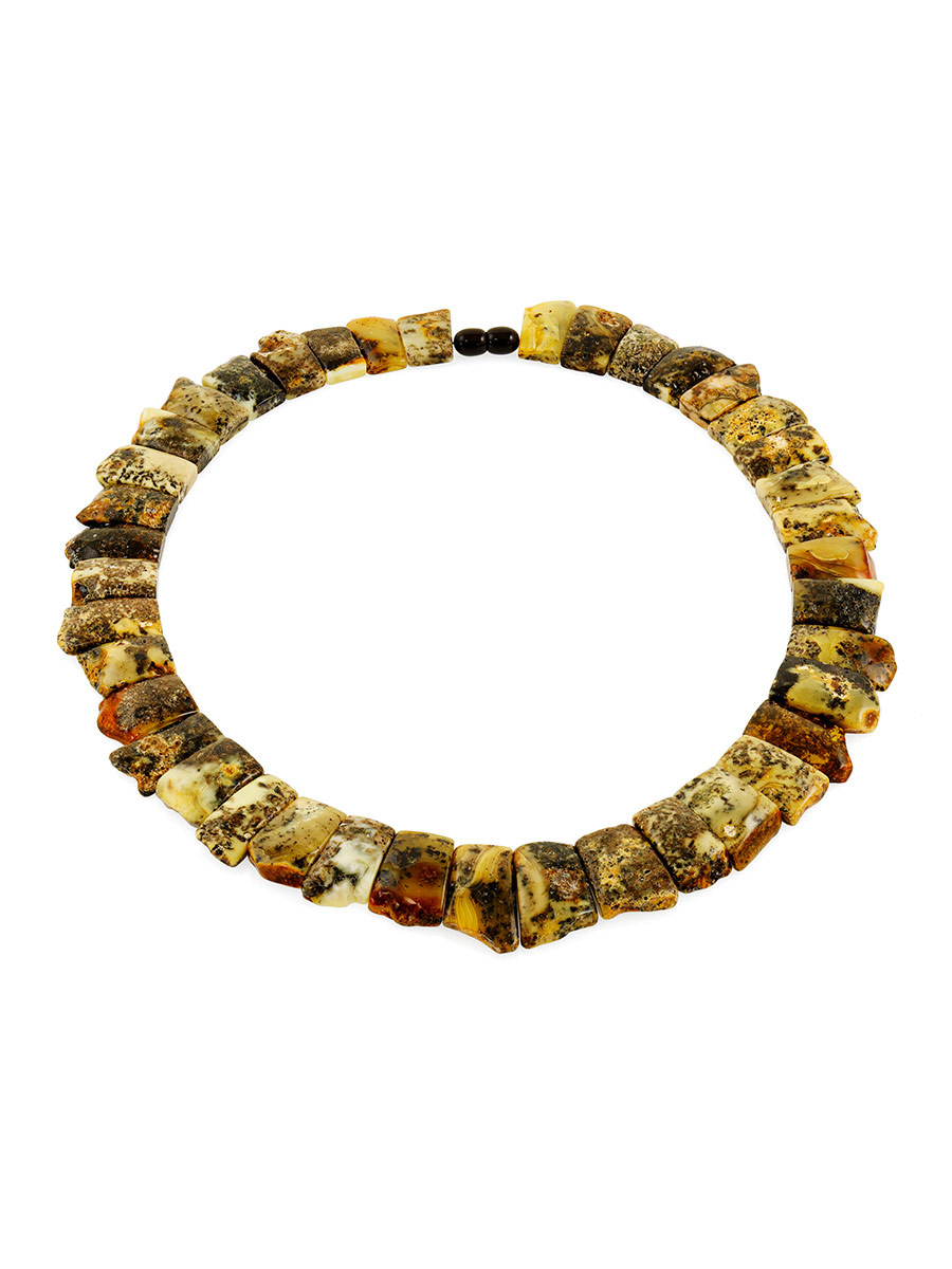 Лечебное колье из натурального балтийского янтаря чёрного цвета «Помпеи»