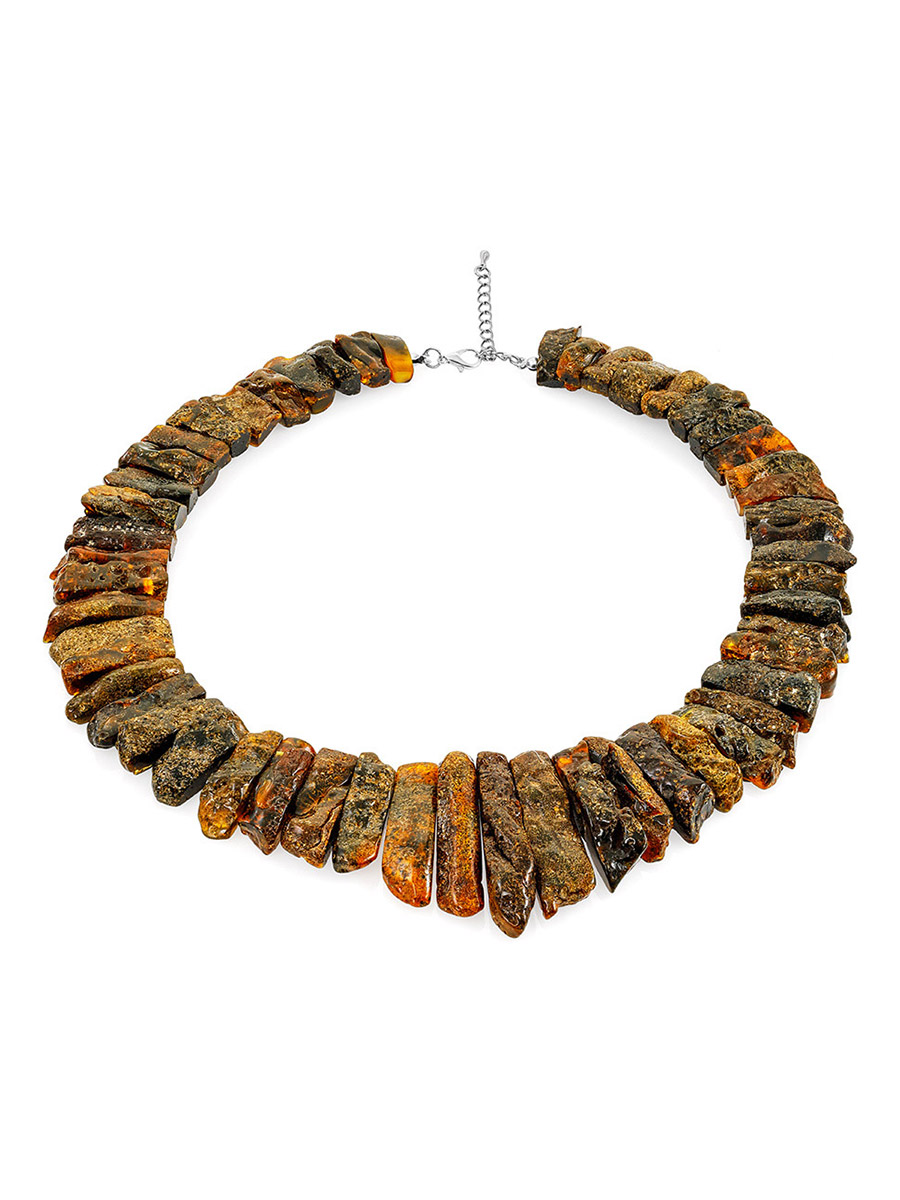 Лечебное колье из цельного тёмного янтаря «Помпеи»