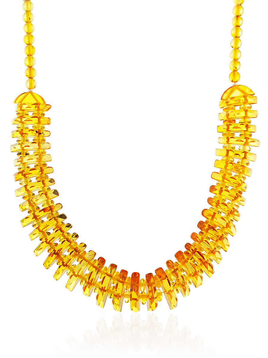 Колье из натурального золотистого янтаря «Мандарин»